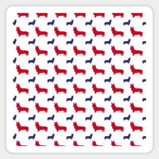 American Corgi, Red White And Blue Sticker